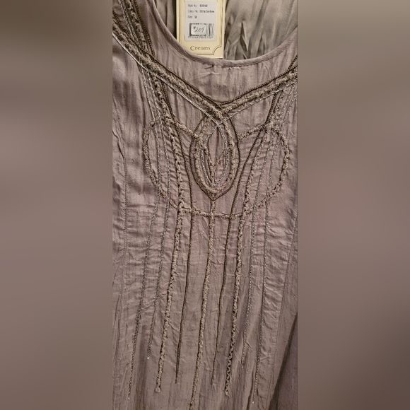 Cream Boho long sleeve embroidered dress - Picture 7 of 8